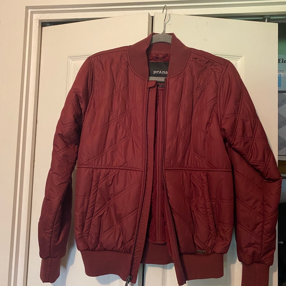 Prana Women's Burgundy Bomber Jacket
